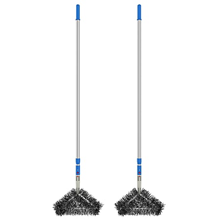 Gritt Commercial Duster Brushes, With 8' Telescopic Poles, 15", Gray, Pack Of 2 Brushes