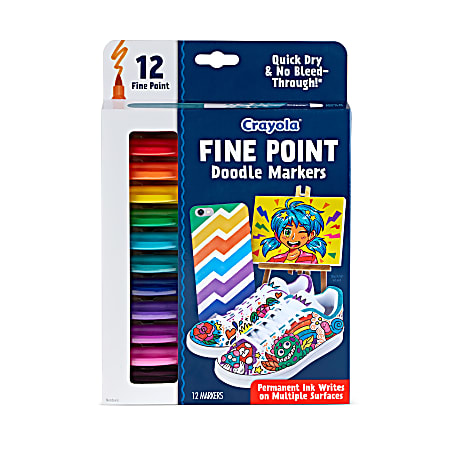 Crayola Doodle Markers - Fine Marker Point - Multicolor - 12 / Pack Crayola Doodle Markers - Fine Marker Point - Multicolor - 12 / Pack