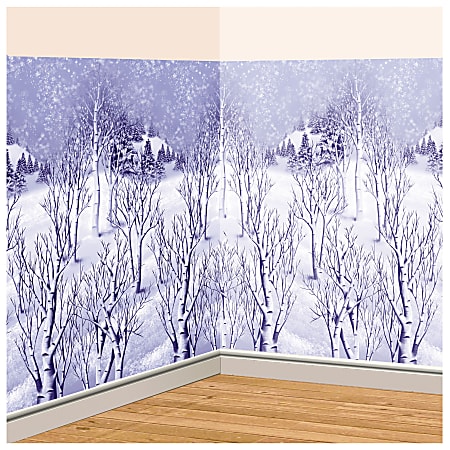 Amscan Christmas Winter Wonderland Room Roll, 40' x 4', White