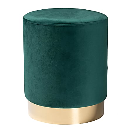 Baxton Studio Chaela Ottoman, Green/Gold