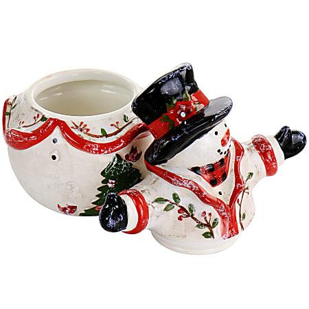 Gibson Home Snowman Hug Durastone Cookie Jar 10 H x 8 58 W x