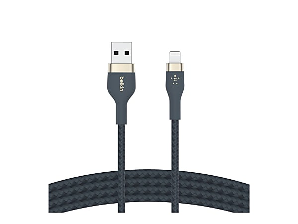 Belkin BoostCharge Pro Flex Braided USB-A to Lightning Cable, 2M/6.6FT, Blue
