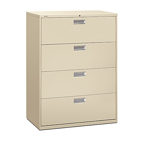 HON® Brigade® 600 42"W x 19-1/4"D Lateral 4-Drawer File Cabinet, Putty