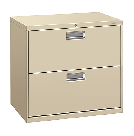 HON Brigade 600 42 W x 19 14 D Lateral 4 Drawer File Cabinet Putty