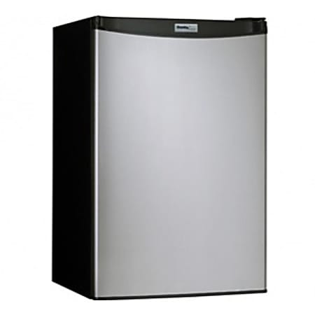 Danby Designer 4.4CF Compact Refrigerator - 4.40 ft³ - Manual Defrost - Reversible - 4 ft³ Net Refrigerator Capacity - 0.40 ft³ Net Freezer Capacity - 226 kWh per Year - Black, Stainless Steel - Built-in
