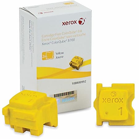 Xerox Genuine ColorQube™ 8700 Yellow Solid Ink (4200 Pages) - 108R00992 - Solid Ink - Yellow - 2 / Box