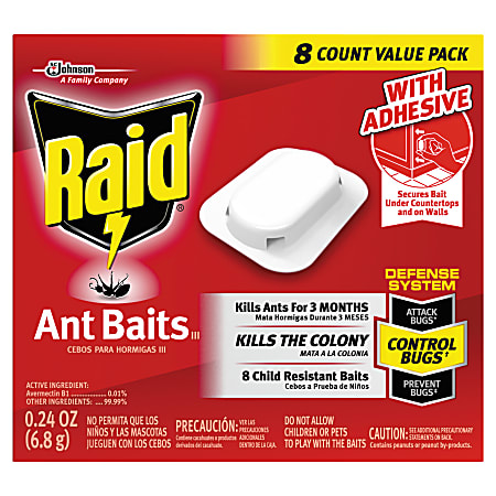 Raid® Ant Bait, III, 0.24 Oz, 8 Bait