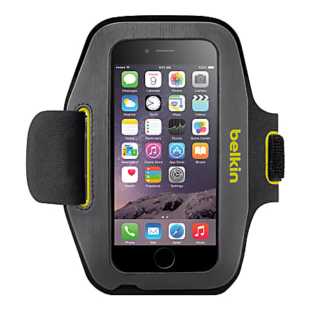 Belkin® Sport-Fit Armband For Apple® iPhone® 6, Blacktop/Limelight