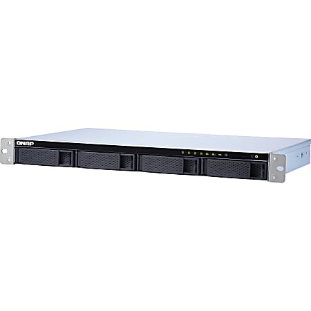 QNAP Short Depth Rackmount NAS with Quad-core CPU and 10GbE SFP+ Port - Annapurna Labs Alpine AL-314 Quad-core 1.70 GHz - 4 x HDD Supported - 4 x SSD Supported - 2 GB RAM DDR3 SDRAM - Serial ATA/600 Controller