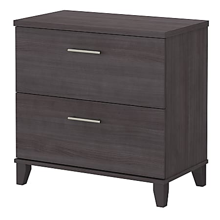 Bush Business Furniture Somerset 29-9/16"W x 16-11/16"D Lateral 2-Drawer File Cabinet, Storm Gray, Standard Delivery