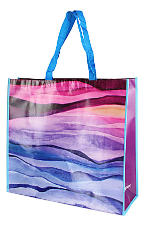 Office Depot Brand Large Reusable Shopping Bag 19 H x 17 14 W x 7 D  Watercolor Waves - Office Depot