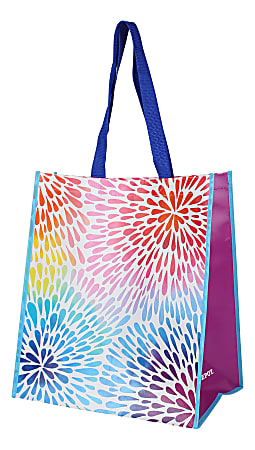 Office Depot® Brand Reusable Shopping Bag, 15"H x 13-1/2"W x 9-1/4"D, Painted Circles