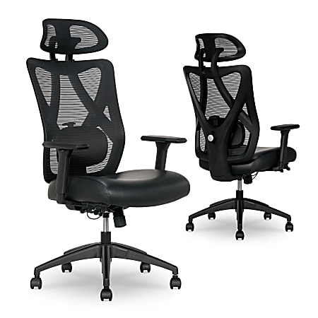 Serta SitTrue Ridgefield Ergonomic MeshVegan Leather High Back