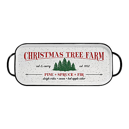 Amscan Christmas Metal Tree Farm Tray, 8-1/2" x 23-1/4", Multicolor