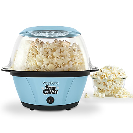 West Bend 6 Quart 850W Popcorn Maker 11 116 H x 12 14 W x 10 316 D Sky Blue  - Office Depot