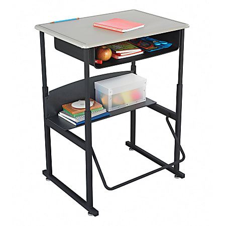 Kantek Adjustable Height Mobile Sit Stand Desk Adjustable Height 22 Table  Top Length x 31.50 Table Top Width 49 Height Assembly Required Black  Melamine Top Material 1 Each - Office Depot