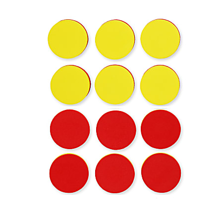 Learning Advantage 2-Color Magnetic Foam Counters, Red/Yellow,