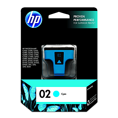 HP 02 Cyan Ink Cartridge, C8771WN