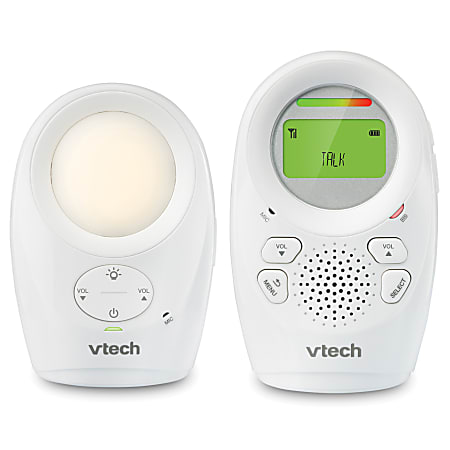 VTech Digital Audio Baby Monitor With Enhanced Range, 1.93"H x 8.1"W x 4.32"D, White