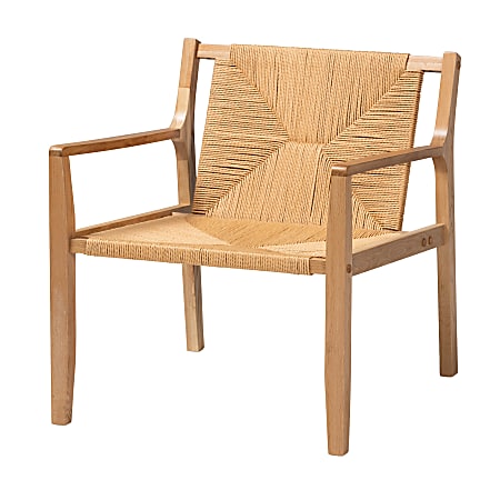 Baxton Studio Delaney Accent Chair, Oak Brown