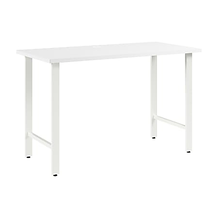 Bush Business Furniture Hustle 48"W Computer Desk With Metal Legs, White, Standard Delivery
