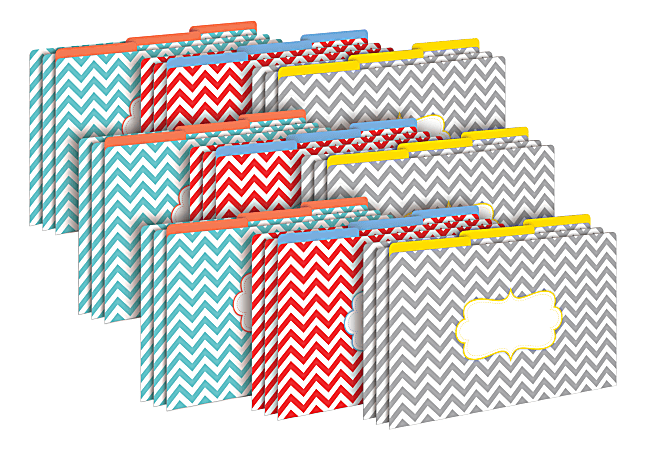 Barker Creek Tab File Folders, Legal Size, Chevron Beautiful, Pack Of 27 Folders