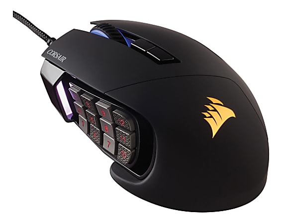 Corsair Scimitar PRO RGB Optical MOBA/MMO Gaming Mouse, Black
