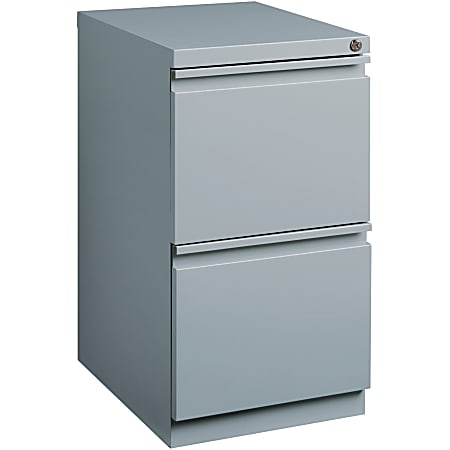 Lorell® 19-7/8"D Vertical 2-Drawer Mobile Pedestal File Cabinet, Platinum