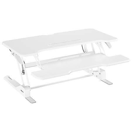 Mount-It! 38"W Standing Desk Converter With Adjustable Height, White