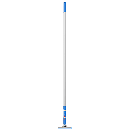 Gritt Commercial Window Squeegee With Quick Release And Rubber Grip, 6”, Blue/Silver, GRI117