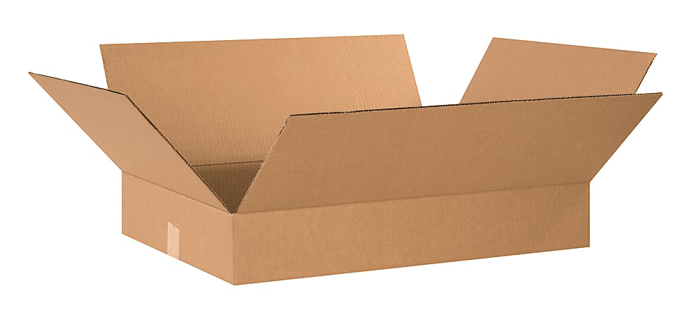 Partners Brand Flat Corrugated Boxes, 24" x 18" x 4", Kraft, Pack Of 20