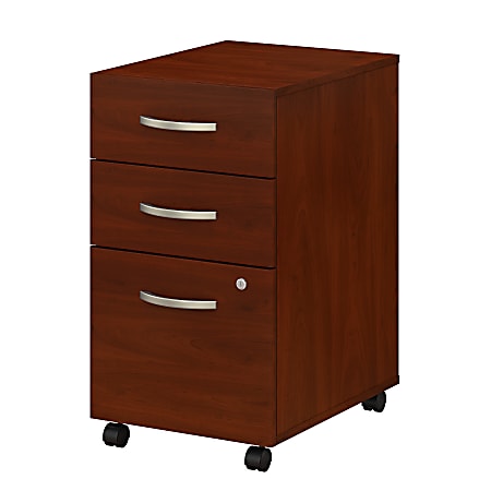 Bush Business Furniture Studio C 20-1/6"D Vertical 3-Drawer Mobile File Cabinet, Hansen Cherry, Standard Delivery