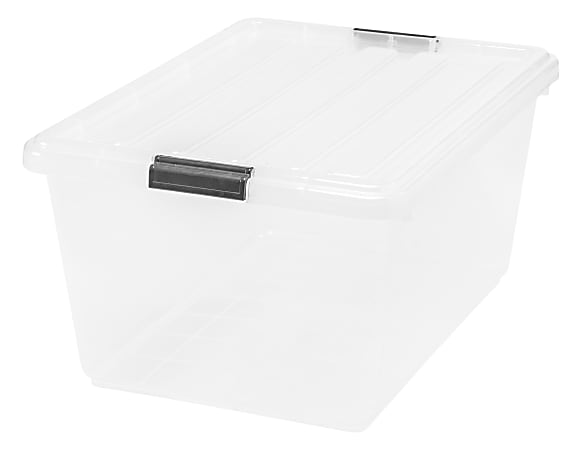 Iris® Clear Storage Box With Lid, 21 3/4" x 15 3/4" x 10 5/8", Clear, Pack Of 6