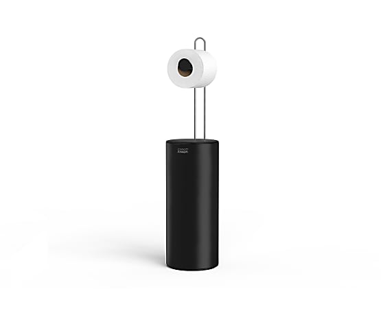 Joseph Joseph EasyStore Toilet Paper Holder, 25-5/8”H x 5-15/16”W x 5-15/16”D, Matte Black, Total Qty 1