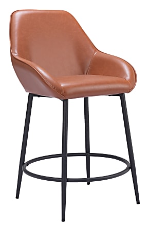 Zuo Villa Counter-Height Stools, Brown, Set Of 2 Stools