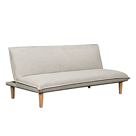 Serta Paul Convertible Futon 29 13 H x 66 12 W x 33 18 D Light GrayNatural ODP Business Solutions