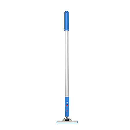 Gritt Commercial Window Squeegee With Quick Release And Rubber Grip, 6”, Blue/Silver, GRI118