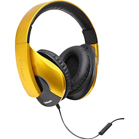 SYBA Multimedia Oblanc SHELL200 Saffron Yellow Stereo Headphone W/in-line Microphone