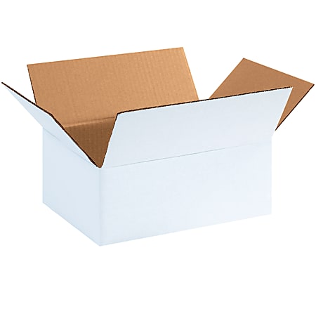 Partners Brand White Corrugated Boxes, 11 3/4" x 8 3/4" x 4 3/4", Pack Of 25