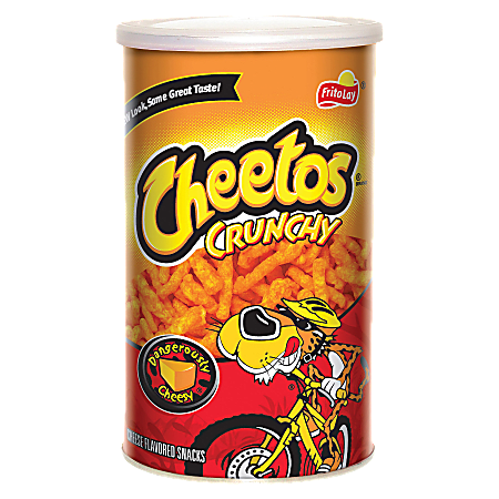 Cheetos Crunchy Snacks, 4.25 Oz. Canisters, Carton Of 12