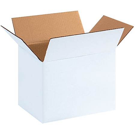 Partners Brand White Corrugated Cartons, 11 3/4" x 8 3/4" x 8 3/4", Pack Of 25