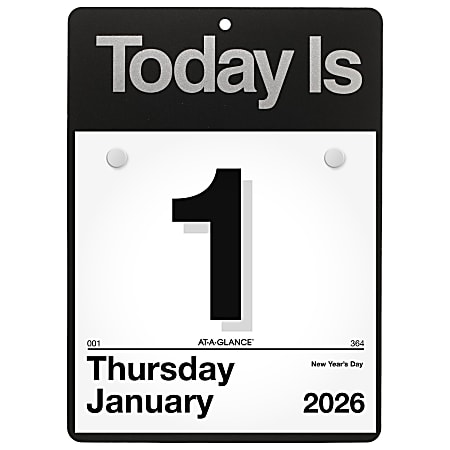 AT-A-GLANCE® 2026 “Today Is” Daily Wall Calendar, Small, 6" x 6"