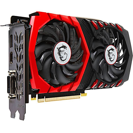 MSI GTX 1050 GAMING X 2G GeForce GTX 1050 Graphic Card - 1.44 GHz Core - 1.56 GHz Boost Clock - 2 GB GDDR5 - 128 bit Bus Width - Fan Cooler - DirectX 12, OpenGL 4.5 - 1 x DisplayPort - 1 x HDMI - 1 x Total Number of DVI (1 x DVI-D)
