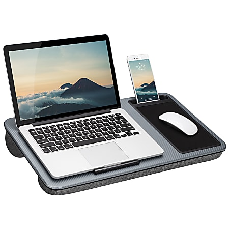 LapGear Home Office Lap Desk 21 x 12 Silver Carbon - Office Depot