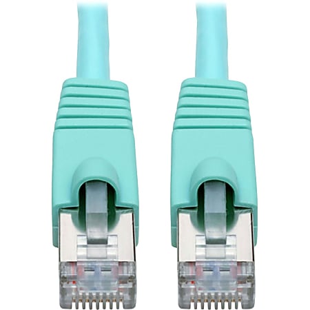 Tripp Lite Cat6a Snagless Shielded STP Patch Cable 10G, PoE, Aqua M/M 10ft - First End: 1x RJ-45 Male Network - N262010AQ
