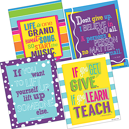 Barker Creek Art Print Set, 8" x 10", I Believe In You Happy Collection, Pre-K To College, Pack Of 4