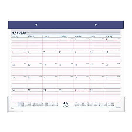 AT-A-GLANCE® Academic Monthly Desk Pad Calendar, 21-3/4" x 17", July 2020 To June 2021, AYST2417
