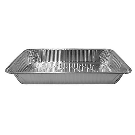 Karat Full-Size 3-1/8" Foil Steam Table Pans, Silver, Set Of 50 Pans