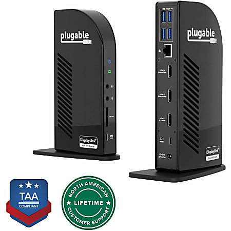 Plugable USB-C Triple Display Docking Station with Charging Support Power Delivery  - UDULTCDL