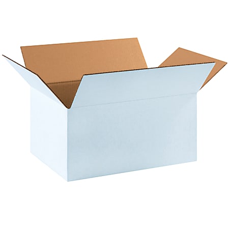 Partners Brand White Corrugated Cartons, 17 1/4" x 11 1/4" x 8", Pack Of 25